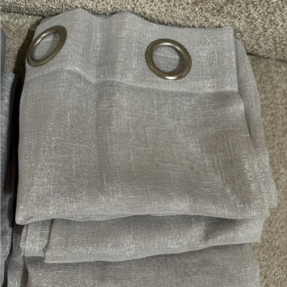Silver sparkling Grommet Curtains